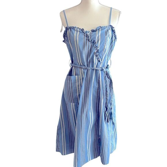 Thakoon Stripe Tie Waist Dress Size 12 - Picture 6 of 9
